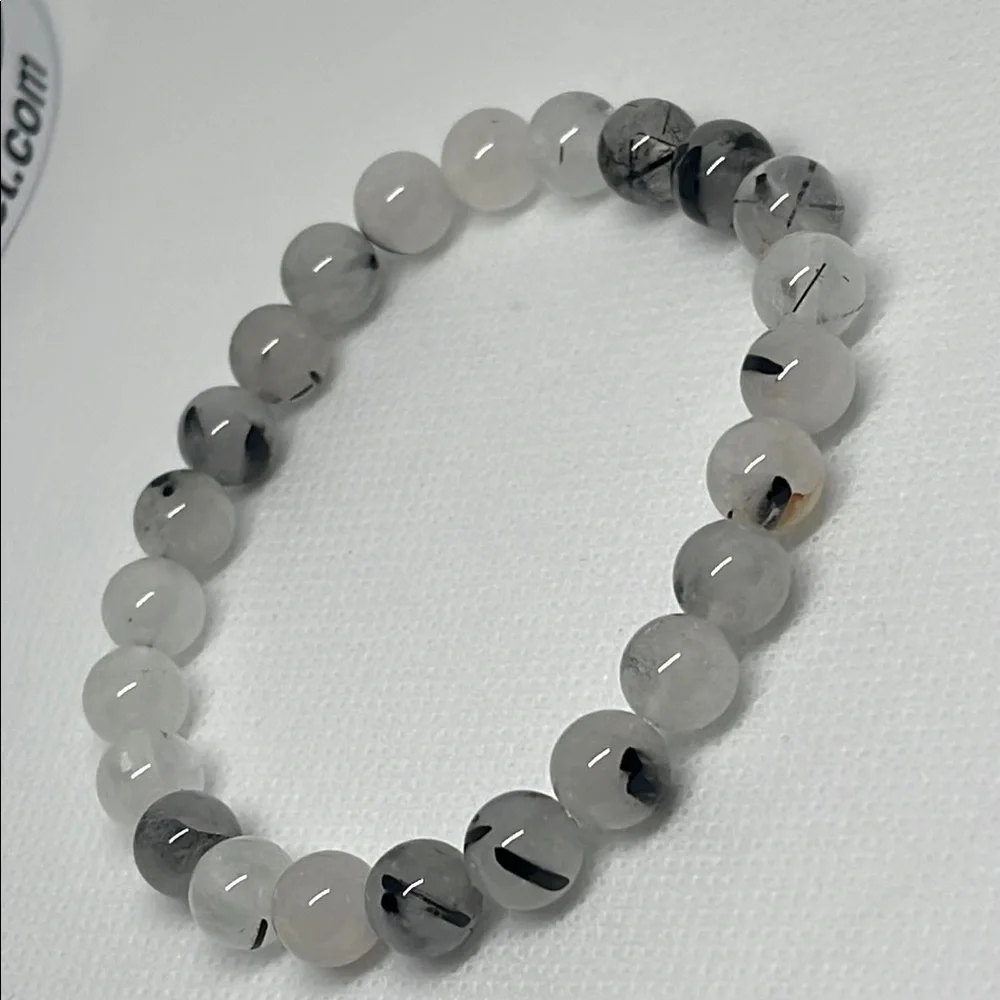 Beautiful stretchy Elegant Gray Beaded swirled Bracelet